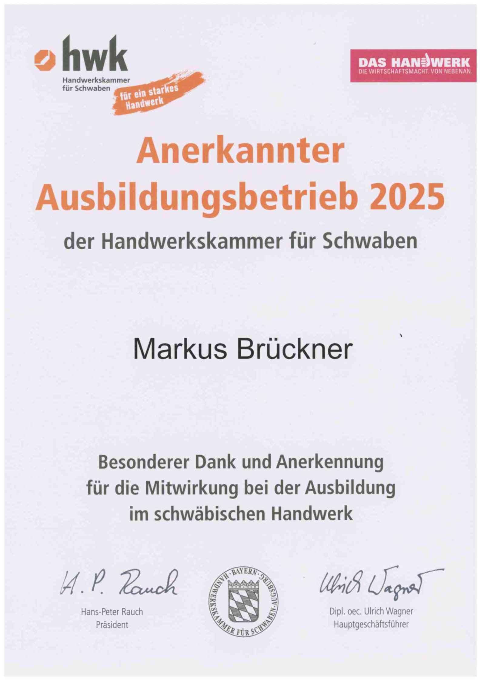 Schlosserei Brückner - Anerkannter Ausbildungsbetrieb